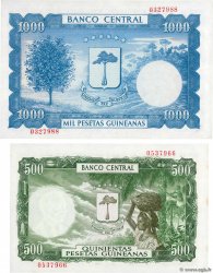 500 et 1000 Pesetas Guineanas Lot GUINEA ECUATORIAL  1969 P.02 et P.03 SC