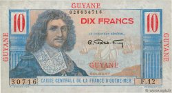 10 Francs Colbert FRENCH GUIANA  1946 P.20a fVZ