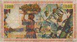 10 NF sur 1000 Francs pêcheur FRENCH GUIANA  1960 P.31 q.MB