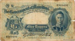 5 Rupees MAURITIUS  1937 P.22 RC