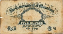 5 Rupees ISOLE MAURIZIE  1937 P.22 B