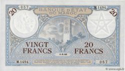 20 Francs MARUECOS  1945 P.18b SC
