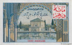 100 Dirhams sur 10000 Francs MARUECOS  1955 P.52 EBC