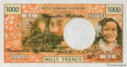 1000 Francs NUEVAS HÉBRIDAS  1979 P.20c FDC