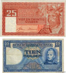 10 et 25 Gulden Lot PAíSES BAJOS  1949 P.083 et P.084 BC a MBC