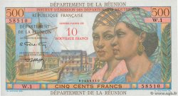 10 NF sur 500 Francs Pointe à Pitre ISOLA RIUNIONE  1971 P.54b AU
