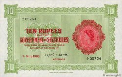 10 Rupees SEYCHELLES  1963 P.12c AU-