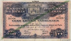 100 Livres Syriennes SIRIA  1939 P.39Fa q.B