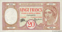 20 Francs TAHITI  1928 P.12b VZ+