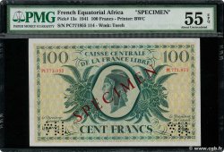 100 Francs Spécimen AFRIQUE ÉQUATORIALE FRANÇAISE Brazzaville 1941 P.13s fST