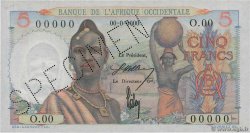 5 Francs Spécimen FRENCH WEST AFRICA  1943 P.36s fST+