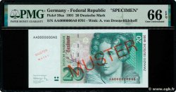 20 Deutsche Mark Spécimen ALLEMAGNE FÉDÉRALE  1991 P.39as