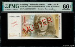 50 Deutsche Mark Spécimen ALLEMAGNE FÉDÉRALE  1989 P.40as NEUF
