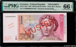 500 Deutsche Mark Spécimen ALLEMAGNE FÉDÉRALE  1991 P.43as