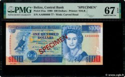 100 Dollars Spécimen BELIZE  1990 P.57as