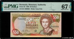50 Dollars Petit numéro BERMUDA  1989 P.38 UNC