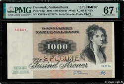 1000 Kroner Spécimen DINAMARCA  1972 P.053gs FDC