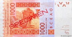 1000 Francs Spécimen WEST AFRIKANISCHE STAATEN  2003 P.115As fST+