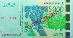 5000 Francs Spécimen ESTADOS DEL OESTE AFRICANO  2003 P.117As SC+