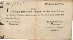 10 Livres Tournois typographié FRANCIA  1720 Dor.22 BC