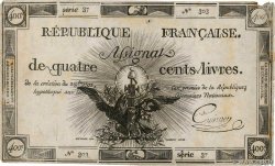 400 Livres Faux FRANCE  1792 Ass.38x F