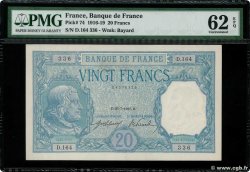 20 Francs BAYARD FRANCE  1916 F.11.01 UNC-