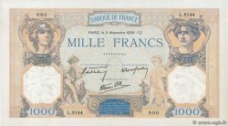 1000 Francs CÉRÈS ET MERCURE type modifié FRANCE  1939 F.38.38 SPL