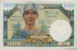 1000 Francs TRÉSOR FRANÇAIS FRANKREICH  1947 VF.33.03 SS