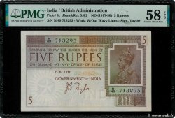 5 Rupees INDIA  1920 P.004c AU