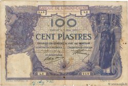 100 Piastres INDOCINA FRANCESE Saïgon 1914 P.039 q.MB