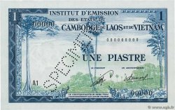 1 Piastre - 1 Kip Spécimen INDOCHINE FRANÇAISE  1954 P.100s SPL