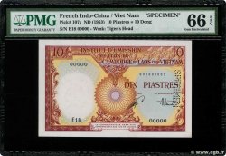 10 Piastres - 10 Dong Spécimen FRENCH INDOCHINA  1953 P.107s UNC