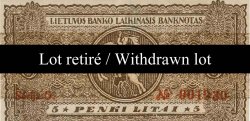 5 Litai - retiré/withdrawn LITHUANIA  1922 P.06a AU