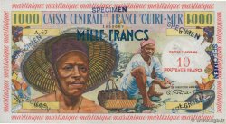 10 NF sur 1000 Francs pêcheur MARTINIQUE  1960 P.39s q.FDC