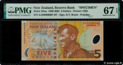 5 Dollars Spécimen NEW ZEALAND  1999 P.185as UNC