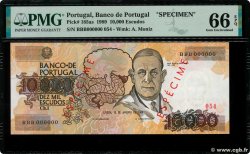 10000 Escudos Spécimen PORTUGAL  1989 P.185as ST
