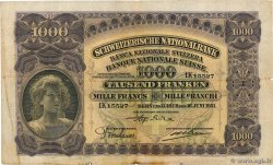 1000 Francs SWITZERLAND  1931 P.37c F