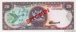 20 Dollars Spécimen TRINIDAD E TOBAGO  1985 P.39cs q.FDC