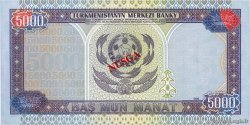 5000 Manat Spécimen TURKMENISTAN  1996 P.09s FDC