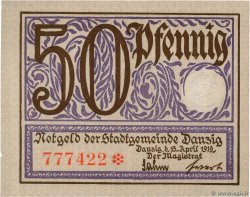 50 Pfennig DANTZIG  1919 P.11 fST+