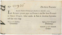 10 Livres Tournois typographié FRANCE  1720 Dor.23 SPL