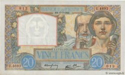 20 Francs TRAVAIL ET SCIENCE FRANCIA  1941 F.12.16 EBC