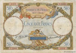 50 Francs LUC OLIVIER MERSON FRANCE  1930 F.15.04 VG