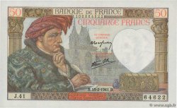 50 Francs JACQUES CŒUR FRANKREICH  1941 F.19.06 fST