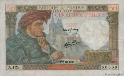 50 Francs JACQUES CŒUR FRANCE  1941 F.19.15 pr.TTB