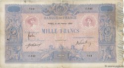 1000 Francs BLEU ET ROSE FRANCIA  1909 F.36.23 B
