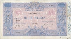 1000 Francs BLEU ET ROSE FRANCE  1912 F.36.26 TB+