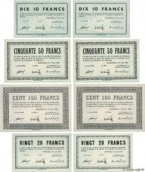 10 à 100 Francs Lot FRANCE Regionalismus und verschiedenen Mulhouse 1940 BU.50 à 53 fST+