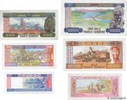 25 au 5000 Francs Guinéens Lot GUINEA  1985 P.28a au P.33a FDC