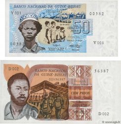 50 et 100 Pesos Lot GUINEA-BISSAU  1975 P.01a et P.02a FDC